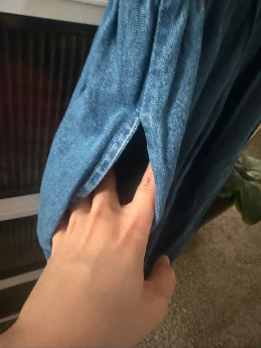 GAP Blue Denim Sweetheart Maxi Dress